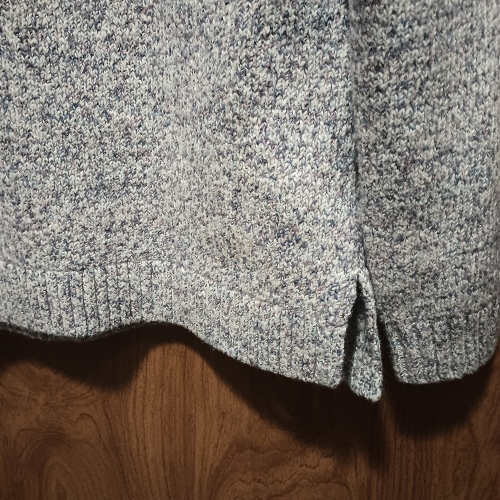 Lands' End Marled Purple Blue Soft Cotton Blend Crewneck Sweater Women Small 6-8 - Picture 6 of 8